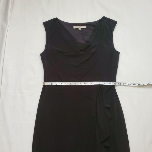 Evan-Picone Women's Classic Black Cap Sleeves Drape Neckline Cocktail Dress Sz 8 - Picture 11 of 13